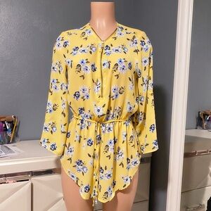 Rue21 Floral Yellow Shirt